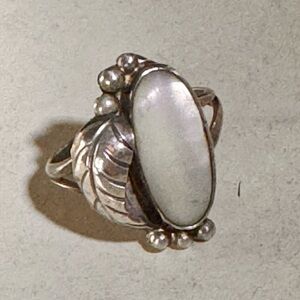 Vintage Mother of Pearl and Silver Navajo Ring